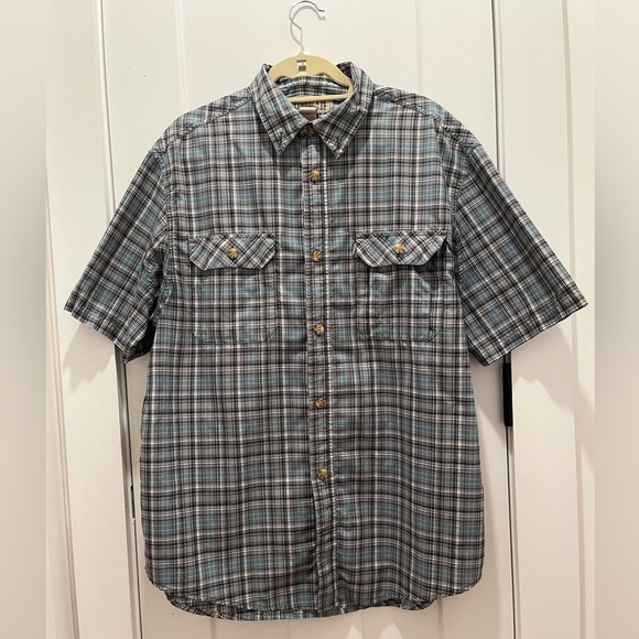 Duluth Trading Co. Mens Plaid Button Down Shirt Size Large Collared - Picture 1 of 6